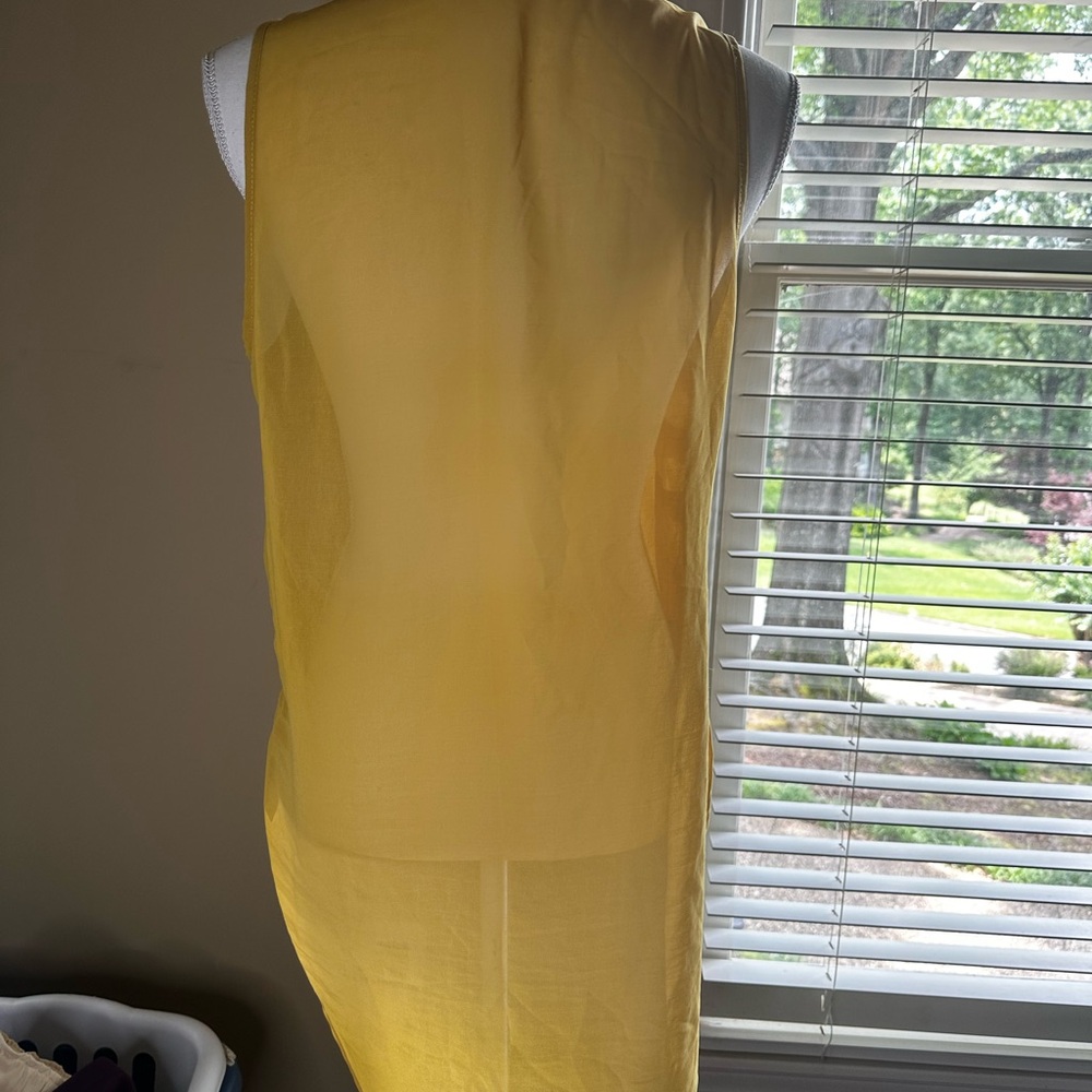 Ya Yellow Asymmetrical Ruffled Tank Top - Picture 3 of 4